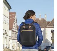Hama |Mochila para portátiles de hasta 41cm (16.2") (Mochila ordenador portátil ultra ligera, 100% poliéster reciclado, ideal apra trabajo) Negra