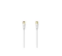 Hama - 00305068 - Cable de antena de la línea clásica, con conector coaxial - acoplador coaxial, dorado, 5,0 m, 100 dB ()