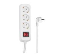Hama 030382 - Regleta con 3 Tomas Tipo Schuko + Interruptor, color blanco