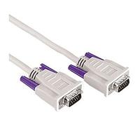 Hama 042087, Cable de VGA 15 pines macho a VGA 15 pines macho, Color Gris, Longitud 3 metros, PC/Ordenador Portátil a un Monitor/Proyector o Televisor, Cable apantallado, Cableado Interno en Cobre