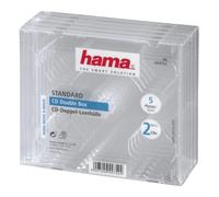 Hama Caja para 2 CDs 044752 - Pack 5 unidades, hasta 10 CDs, transparente
