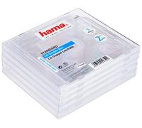 Hama 044752 | Caja Para Guardar 2 CDs, Pack de 5 unidades, Guarda Hasta 10 CDs, Color Transparente