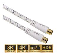 Hama 1,5m Cable de Antena 120db Cable Coaxial 8K 4K HD TV LED LCD Oled