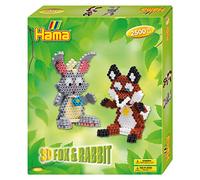 Hama 10.3247 3D Rabbit & Fox, Multicolor, Talla única