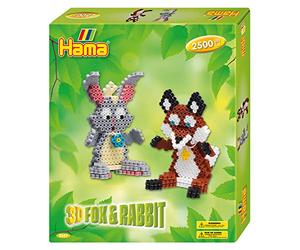 Hama 10.3247 3D Rabbit & Fox, Multicolor, Talla única