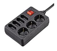 Hama 108868 - Regleta de 7 enchufes con Interruptor (1.4 m), Negro