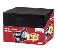 Hama 11495 - Pack de 30 Cajas para CD/DVD, Negro