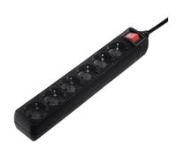 Hama 137265 Interior 6AC outlet(s) 3m Negro base múltiple - Bases múltiples (Interior, 3 m, 6 salidas AC, Tipo F, Negro, 1 pieza(s))