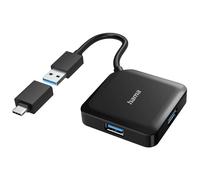 Hama 200116 Hub USB 4 Puertos USB 3.0 Negro