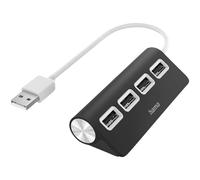 Hama 200119 Hub USB 2.0 De 4 Puertos Negro Hubs USB Divisores Multi-Puerto