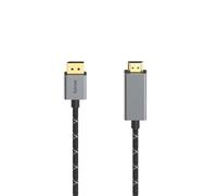 Hama 200506 Cable adaptador DisplayPort macho a HDMI macho (cable de vídeo, Ultra HD 4K @60Hz, aluminio) 1,50 m