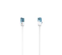 Hama 200687 Cable de red plano U/UTP, blanco, 15.00m CAT-6a 10Gbps