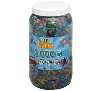 Hama 211 54 - Tub of Iron-on Beads with approx.13,000 transparent beads with gli