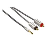 Hama 2m Aluline 3,5 mm Jack Stereo Plug - 2 x RCA Plug Cable Conexión