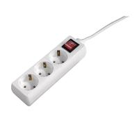 Hama Regleta de enchufes, de 3 tomas, con interruptor, 1,4 m blanco