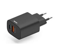 Hama 30 W, cargador rÃ¡pido negro, USB-A, Power Delivery