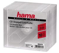 Hama 44753 - Carcasa doble para CD (10 unidades), transparente