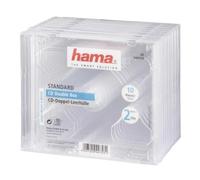 Hama 44753 - Carcasa doble para CD (10 unidades), transparente | Juego de 10 cajas dobles, plaza para Jacquette Folleto, Jewel Case Ahorro de espacio para reemplazar la caja original rota