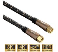 Hama 5m Sat-Cable 120dB 8K 4K HD TV Cable de Antena Conector F Satélite DVB-S2