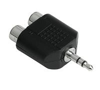 Hama 75122376 - Adaptador de Audio de Jack Macho de 3,5 mm a 2 Hembras RCA, Color Negro