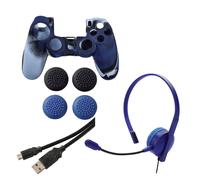 Hama 00115463 accesorio y piza de videoconsola - Accesorios y piezas de videoconsolas (PlayStation 4, Negro, Azul, Dualshock 4, 7 pieza(s), Micro-USB)