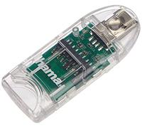 Hama - 8in1 SD/MicroSD Card Reader, MMCplus, miniSDHC, microSDHC, USB 2.0/1.1, 480 Mbit/s, 27 x 72 x 10 mm, Windows ME/2000/XP/Vista Mac OS 10.x +