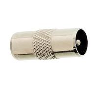 Hama Adaptador de Antena, Enchufe coaxial Macho - Enchufe coaxial Macho, Metal,10 años de garantía,Plata