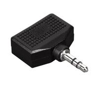 Hama - Adaptador de Audio, Jack Macho de 3,5 mm, 2 Conectores Hembra de 3,5 mm, estéreo, Color Negro