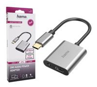 Hama 2in1 Adaptador de Sonido USB C A 3,5mm Aux Jack + Toma Corriente Smatphone
