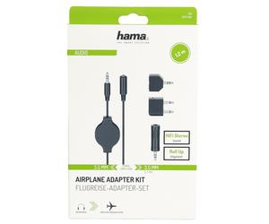 Hama Adaptador De Avión Set 3,5mm 6,3mm Conector De Audio Enchufe Auriculares