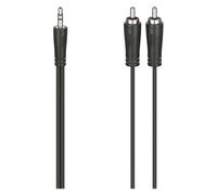 Hama Adaptador De Cable Jack Plug 2 RCA Negro