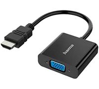 Hama Adaptador de HDMI a VGA – Universal de vídeo Full HD, cable resistente, color negro