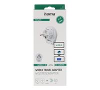 Hama Adaptador de viaje Mundo a Europa USB, para aparatos de 2 y 3 polos, 1x USB