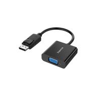 Hama | Adaptador DP a VGA Full HD 1080 (Adaptador para conectar el PC a un Monitor con Enchufe DisplayPort y Toma VGA, Alta Resolución de hasta 1920 x 1080 píxeles) Color Negro