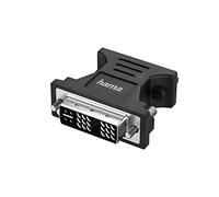 Hama | Adaptador DVI a VGA (para Conectar el PC a un Monitor y/o Proyector, Calidad Full 1080p, Transmisión), Color Negro