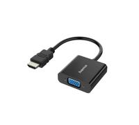 Hama Adaptador de HDMI a VGA – Universal de vídeo Full HD, cable resistente, color negro