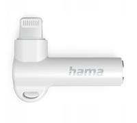 Hama - Adaptador Lightning de 90 °, 3,5 mm, Color Blanco