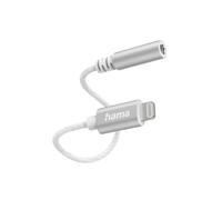 Hama | Adaptador Lightning a Jack 3.5mm (Adaptador de Audio, Conector Jack 3.5mm, El Adaptador Admite Todas Las Funciones de los Auriculares, Cable Color Plata