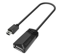 Hama Adaptador OTG Mini USB B Enchufe - Toma USB A 2.0 (480 Mbps, Enchufe Estrecho, Cables de Cobre) Negro
