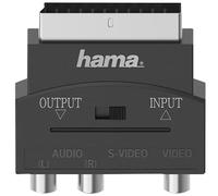 HAMA Adaptador Universal de Video con Interruptor IN/OUT, S-VHS/RCA/SCART