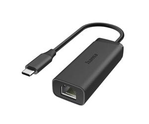 Hama | Adaptador USB C a Ethernet (Adaptador de Red, 2,5 GB, RJ45, Gigabit, Plug & Play, Alta Velocidad, Compacto, Compatible con iPhone) Color Negro
