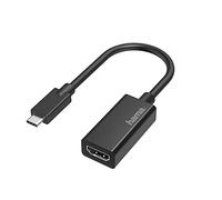 Hama | Adaptador USB-C a HDMI 4K Ultra HD (Conexion Video USB-C a HDMI Hembra, Plug & Play para Portátil, PC, Tablet, MacBook) Negro