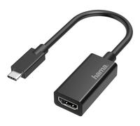 Hama | Adaptador USB-C a HDMI 4K Ultra HD | Plug & Play, conecta portátil, PC, tablet o MacBook a pantalla HDMI, compatible con resolución Ultra HD 4K, Negro