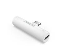 Hama | Adaptador USB-C a Jack 3,5 mm (Adaptador 2 en 1, Función de Carga PD 27W, Compatible con Audio, Sonido Estéreo HiFi) Color Blanco