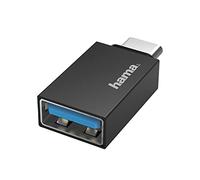 Hama | Adaptador USB C a USB A (Conector USB Tipo C Macho a USB A Hembra, Transmisión de Datos de hasta 5Gbits/S, USB 3.2, Conecta tu PC, Portátil, Smartphone) Color Negro