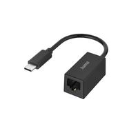 Hama - Adaptador USB-C Ethernet para MacBook Pro/Air, Galaxy, DELL, Switch, Color Negro