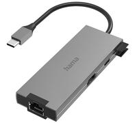 HAMA Adaptador USB-C Multipuerto, 3x USB, HDMI 4K, LAN, 100W PD