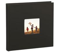 Hama | Álbum de Fotos 100 Hojas 30 x 30 cm | Compartimento en portada para personalizar con una foto, papel cristal protector, capacidad hasta 400 fotos, Negro