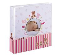 Hama | Álbum de Fotos 10x15cm Moni Memo (Álbum de Fotos Para Bebés, Capacidad Para 200 Fotos, Tamaño 22,5cm x 22 cm, Ideal Para Personalizar,Regalo de San Valentin) Color Rosa