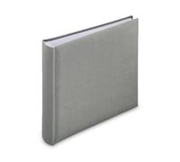 Hama Álbum de Fotos con Cubierta de Tela, 30 x 30 cm (Libro de Fotos Jumbo con 100 páginas Blancas, álbum de Fotos con Hojas separadoras de pergamino, álbum para Personalizar y Pegar), Color Gris